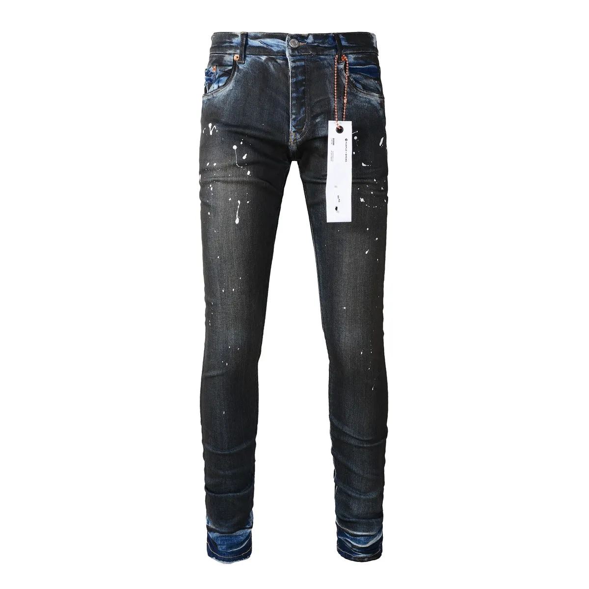 Mens Jeans mager nöd rippade förstörda stretchcyklisten denim streetwear vit svart blå smal fit hip hop byxor för män oss storlek 28-40 IOJP