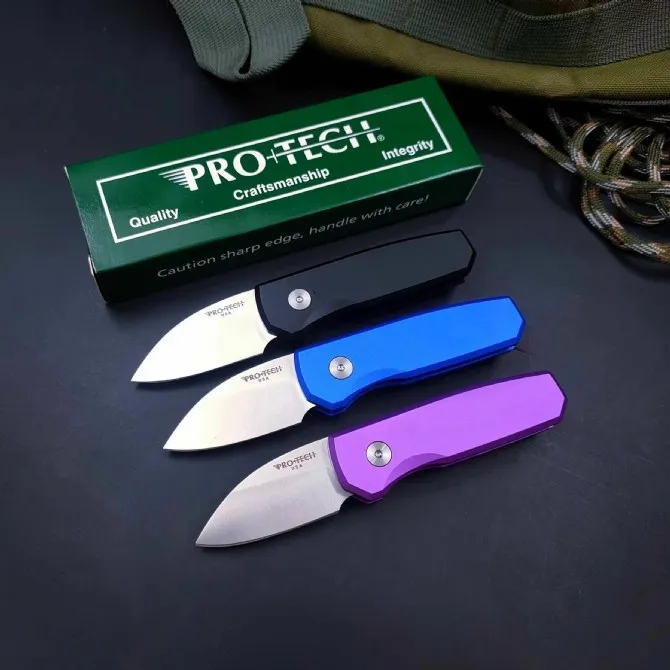 PR Runt 5 Automatic Tactical Knife S35vn Satin Blade Aviation Aluminum Handle Outdoor Camping Hiking EDC Pocket Knives with Retail Box