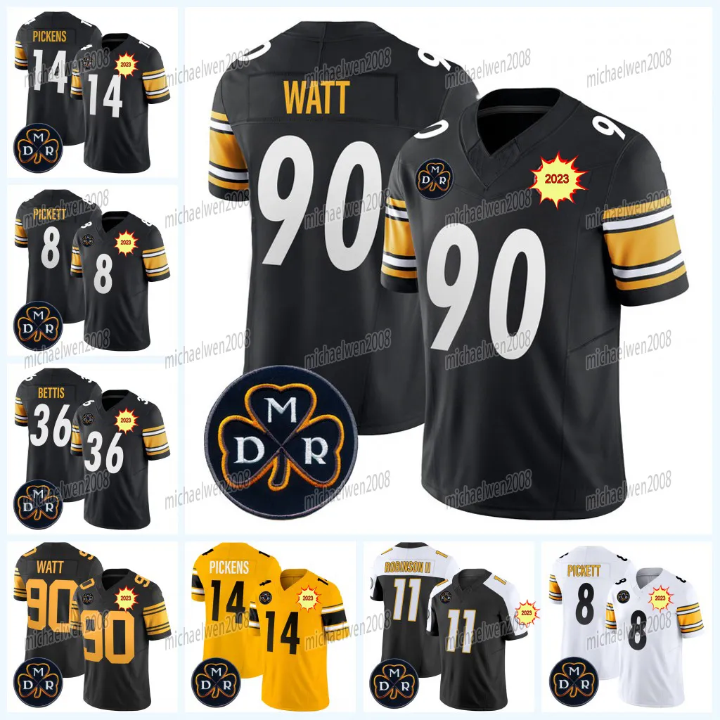 3 Russell Wilson Justin Fields George Pickens 8 Kenny Pickett TJ Watt Football Jersey Steeler Minkah Fitzpatrick Joey Porter Jr Franco Najee Harris Troy Polamalu