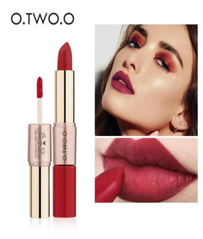 OTWOO Matita rossetto opaco Bellezza sexy Lunga durata Pigmento impermeabile Rossetti Matite Idratante Labbra Trucco 2 in 12202073