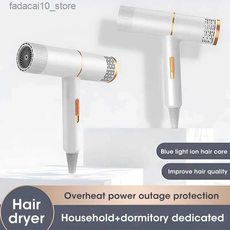 Hair Dryers Professional Hair Dryer Strong Wind Salon Dryer Hot Air and Cold Air Wind Negative Ionic Hammer Blower Dry Electric Hair Dryer Q240109