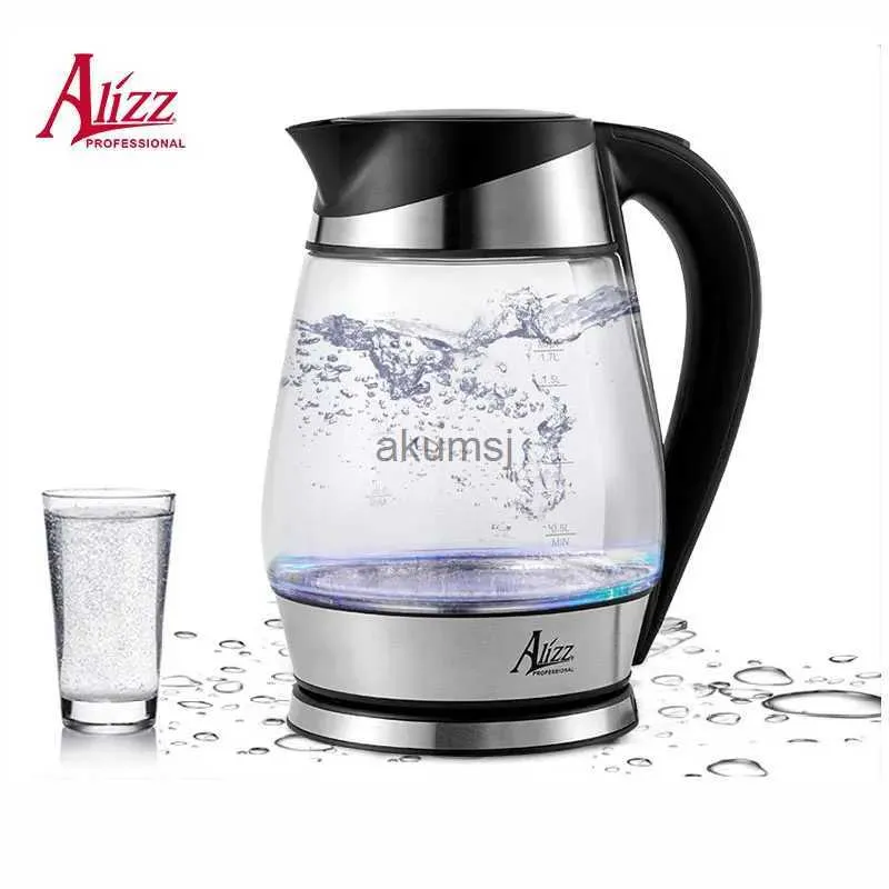 Electric Kettles 1.7 Liter Glass Electric Kettle Cordless Portable Water Heater Cool Touch Handle LED Light YQ240109