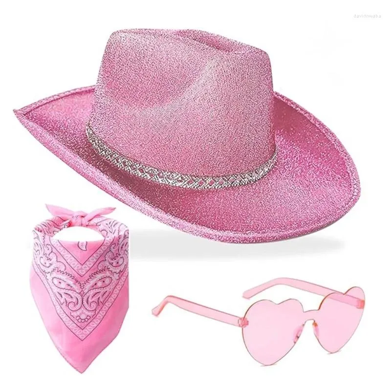 Berets Bridal Shower Costume Hat Kerchief Heart Sunglasses Roleplay Cowboy Accessories H9ED