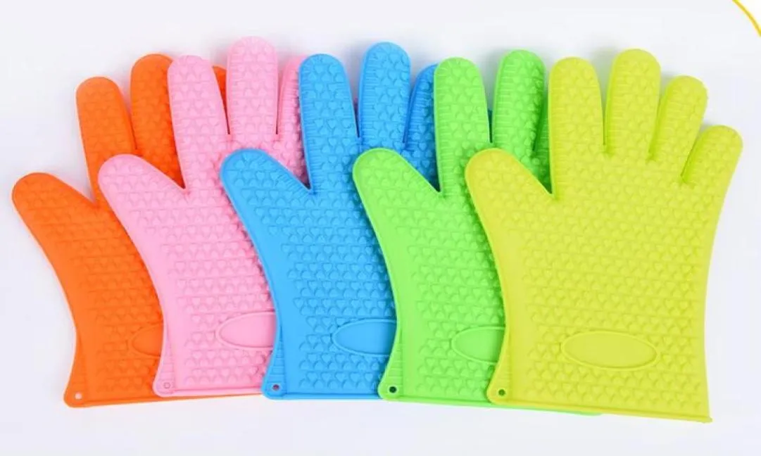 Food grade Heat Resistant thick Silicone Kitchen barbecue oven glove Cooking BBQ Grill Gloves Mitt Baking glove XB3218853