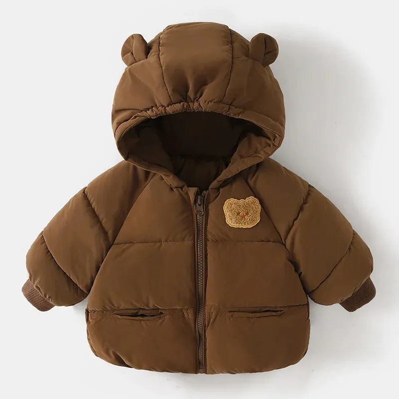 2023 Enfants Coton Vêtements Épaissi Vers Le Bas Filles Veste Bébé Enfants Hiver Manteau Chaud Fermeture Éclair À Capuche Costume Garçons Vêtements D'extérieur 240108