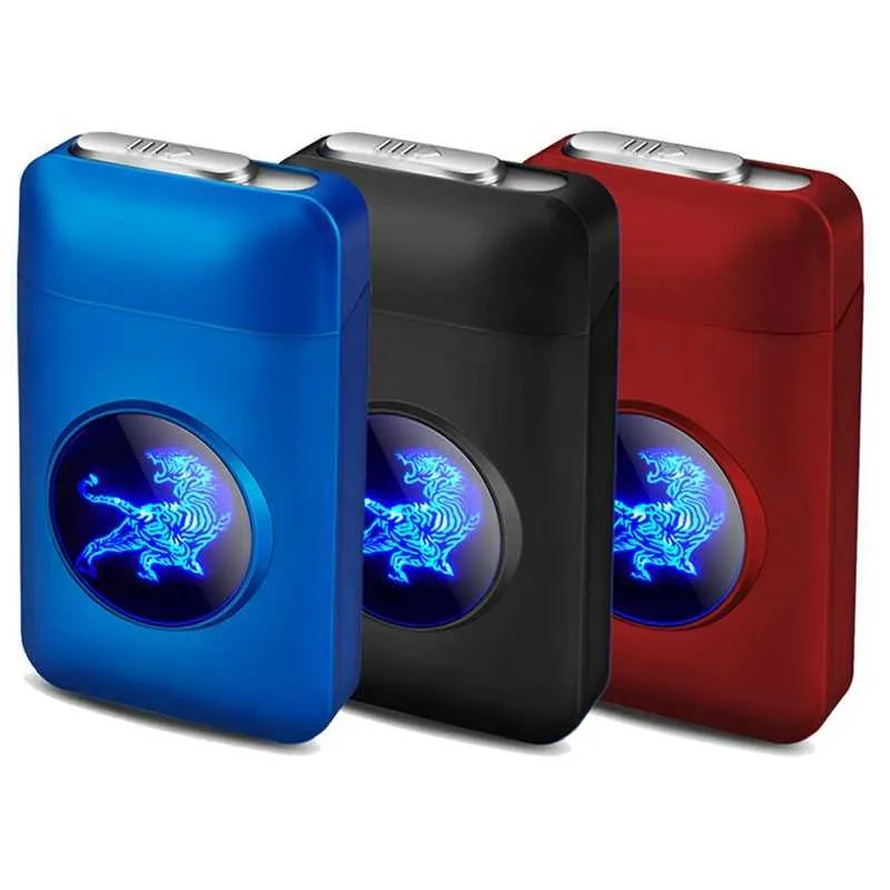Resin Cigarette Case with USB Tungsten Wire Cigarette Lighter Windproof  Outdoor Lighter Tobacco Storage Box Smoking Accessories
