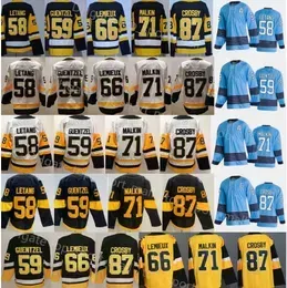 Team Classics Heritage Hockey 87 Sidney Crosby Jersey 58 Kris Letang 59 Jake Guentzel 66 Lemieux Evgeni Malkin Stadium Series Alternate