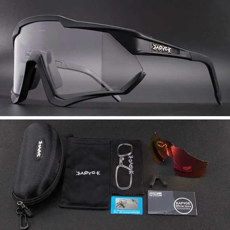 Kapvoe óculos de equitação que mudam de cor mountain bike óculos à prova de vento esportes ao ar livre também óculos t240109