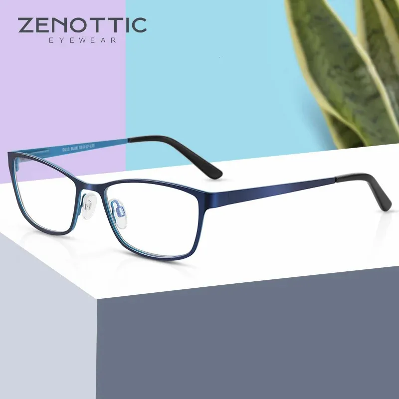 Zenottic Mężczyzna luksusowe okulary optyczne optyki ramy męskie kwadratowe ultralight krótkowzroczność na receptę okulary mody okulary 240109