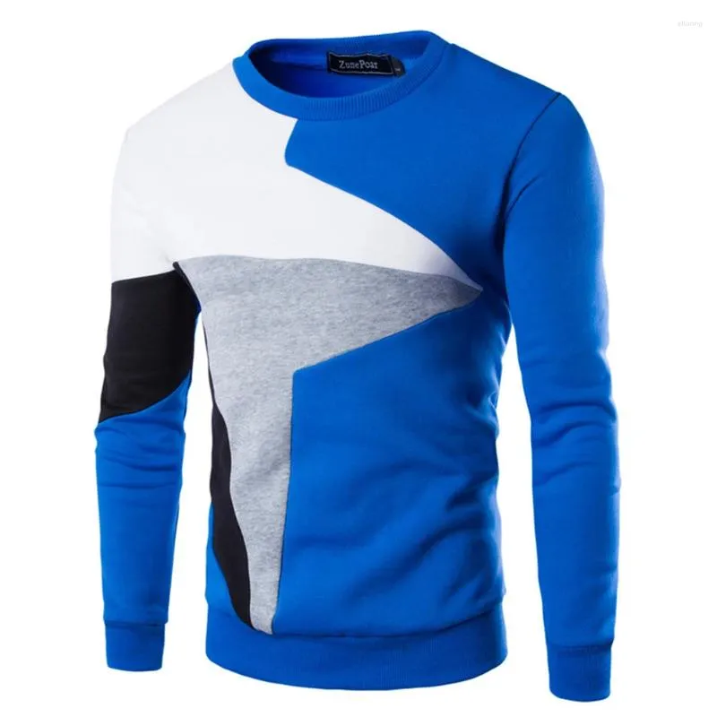 Men's Hoodies Fashion Sweatshirts O Neck Color Block Streetwear Baseball Sports Pullover Long Sleeve Sweatshirt Man Clothing