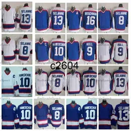 c2604 Vintage 1992 Bobby Hull 9 Hockey Jerseys 13 8 Teemu Selanne 10 Dale Hawerchuk 16 Laurie Boschman Blue White Stitched Jersey Mens M-XXXL