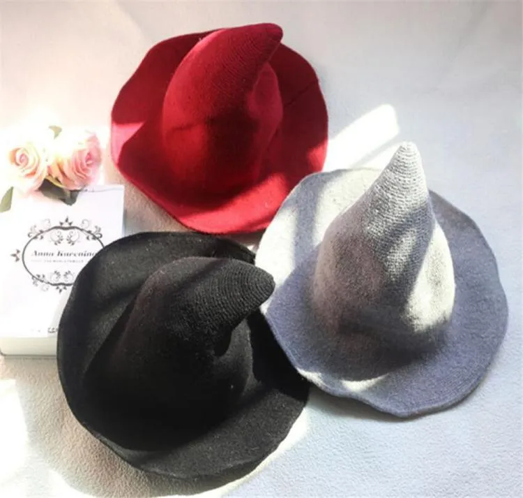 Nouveau festif moderne Halloween chapeau de sorcière fête du festival en laine femmes dame Cosplay à la mode en laine de mouton chapeau chaud de noël hiver2687453