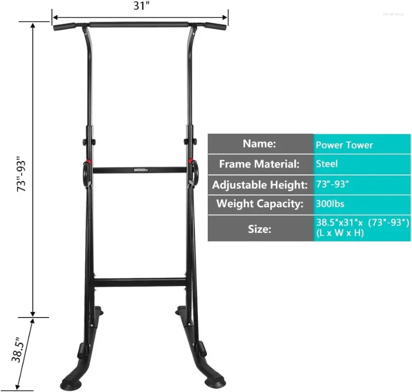 Halteres Power Altura Ajustável Pull Up Station Home Workout Bar Push Fitness Dip Stands O