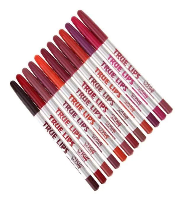 12PcsLot 12 ColorsSet Lápiz Delineador de labios resistente al agua Lápiz Delineador de labios profesional de larga duración Herramientas de maquillaje 4280975