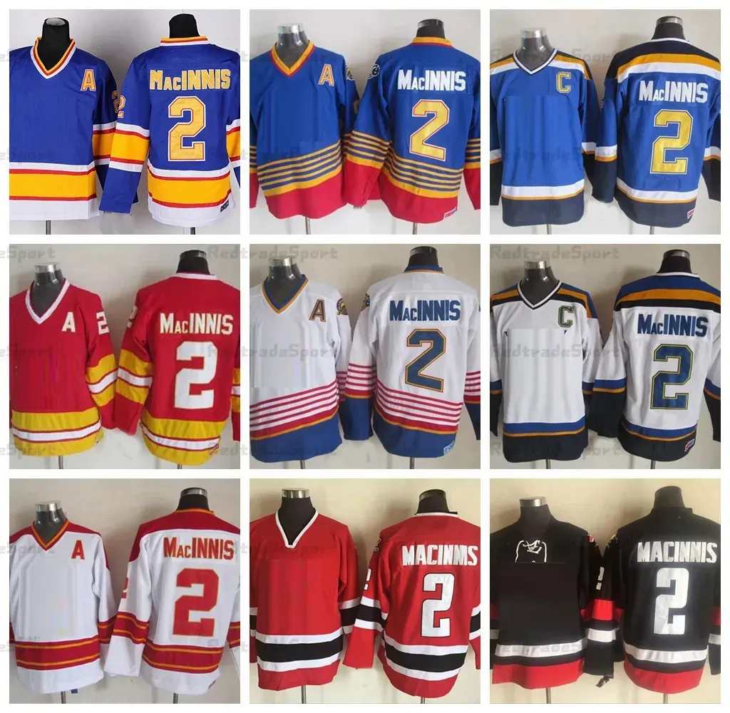 メンズ1996ヴィンテージ＃2 Al Macinnis Hockey Jerseys Blue Stitched Shirts 2023 Nation Team Red Black A Patch M-XXXL 43 84