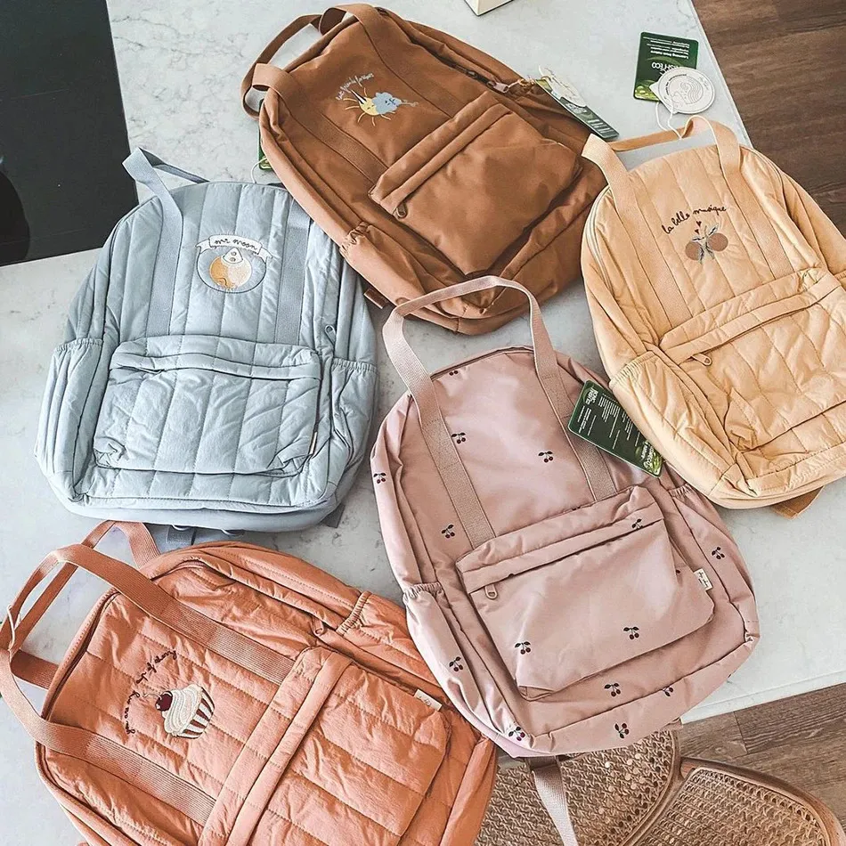 Ks crianças estilo vintage mochilas bebê menino menina bonito mochila crianças sacos de jardim de infância adulto viajar saco de armazenamento 240108