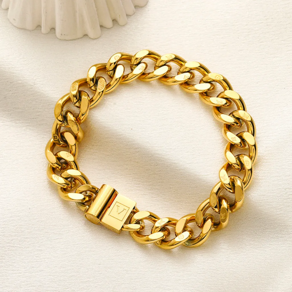 Klassische Designer-Damenarmbänder, Goldkettenarmband mit Buchstaben-Logo, Edelstahl, 18 Karat vergoldet, versilbert, Herren-Handketten, Modeschmuck, Geschenkparty