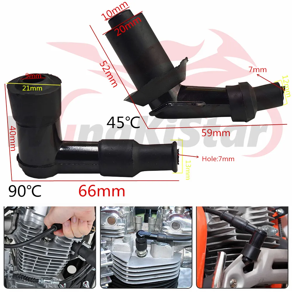 Motorcycle Spark Plug Caps Moped Ignition Coil Elbow Spark Plugs Cover For JH70 DY90 DY100 100cc 110cc 50cc 110cc 125cc 140cc 150cc 160cc Dirt Pit Bike Buggy Scooter