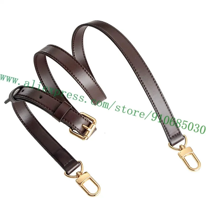 Coffee Brown Smooth Calf Leather Adjustable Shoulder Strap Carry Belt For Designer Women Handbag Lady Bag Pochette Purse Duffle 240109