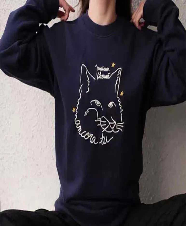 Amanl 2020 New Maison Maison Line Fox Kitsune Sleeve 2020 New Kitsune HighLong Sleeve Fox Top HighLong Line Top tröja SWEATER SW1644169