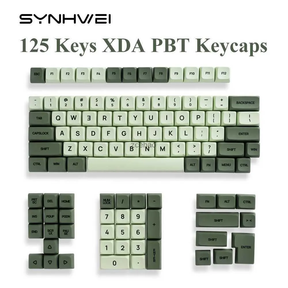 Tastaturen 125 Tasten XDA PBT Tastenkappen Set Matcha Green für 61/64/68/75/87/98/104/108 Tasten mechanische Tastatur für Cherry/Gateron/Otemu/KailhL240105