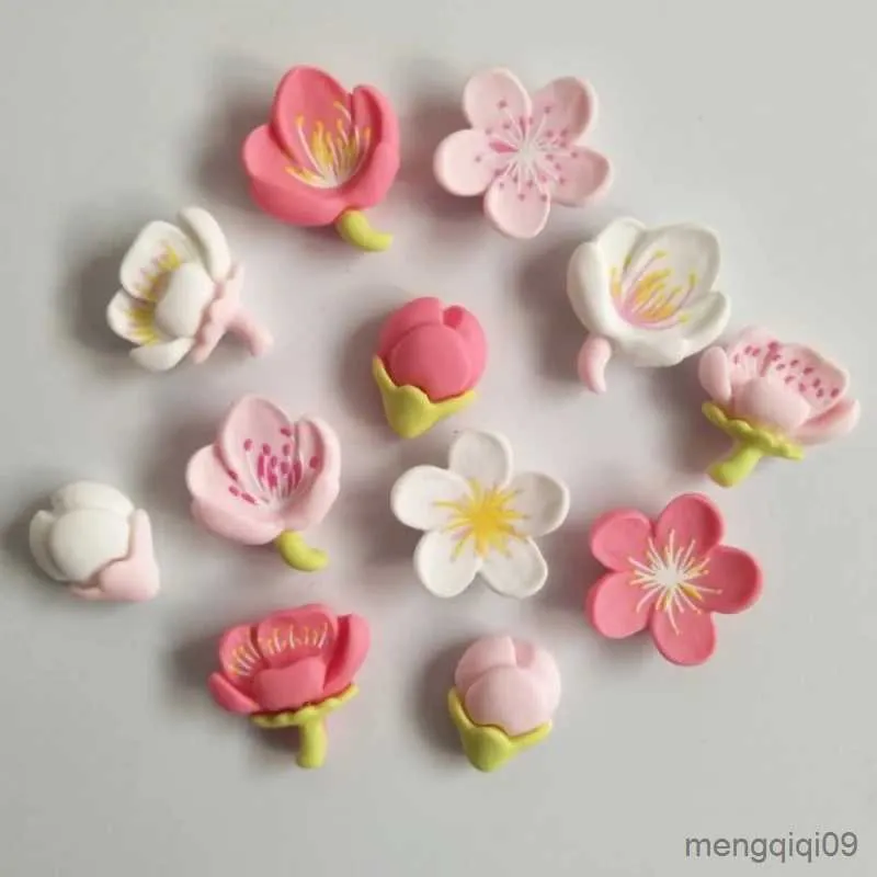 Ímãs de geladeira de 5pcs Resina de flor de flor rosa ímãs de refrigerador ímãs