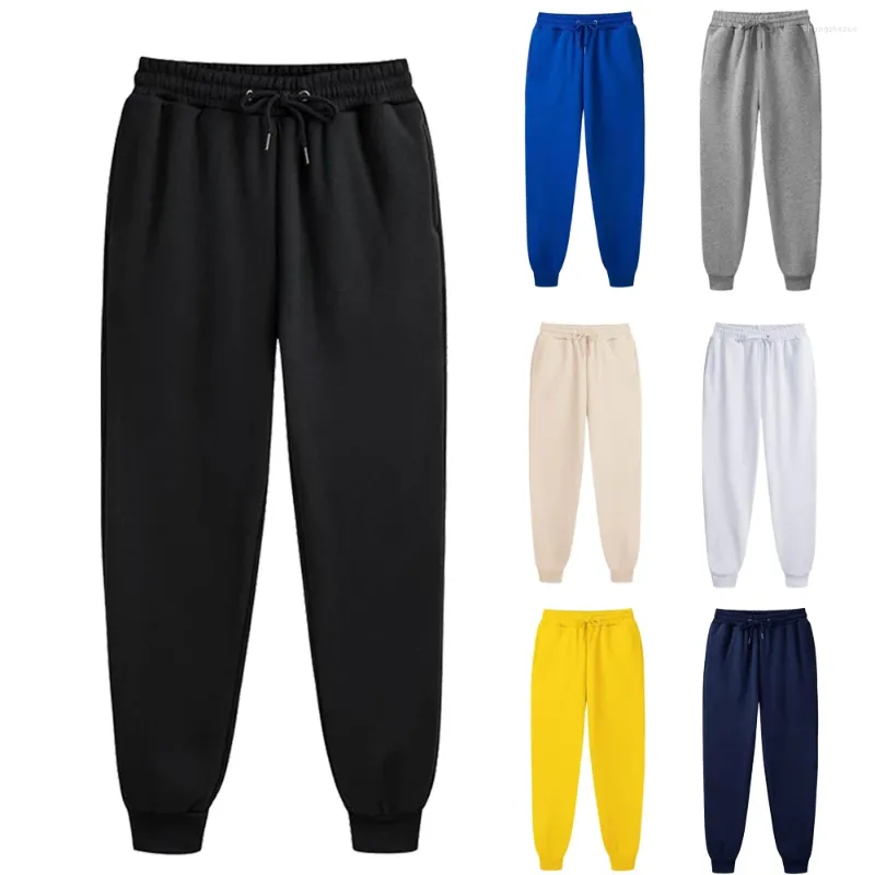 Herrbyxor sport jogger fitness byxor fleece casual sweatpants kvinnor lösa par utomhus elastiska dragskor länge