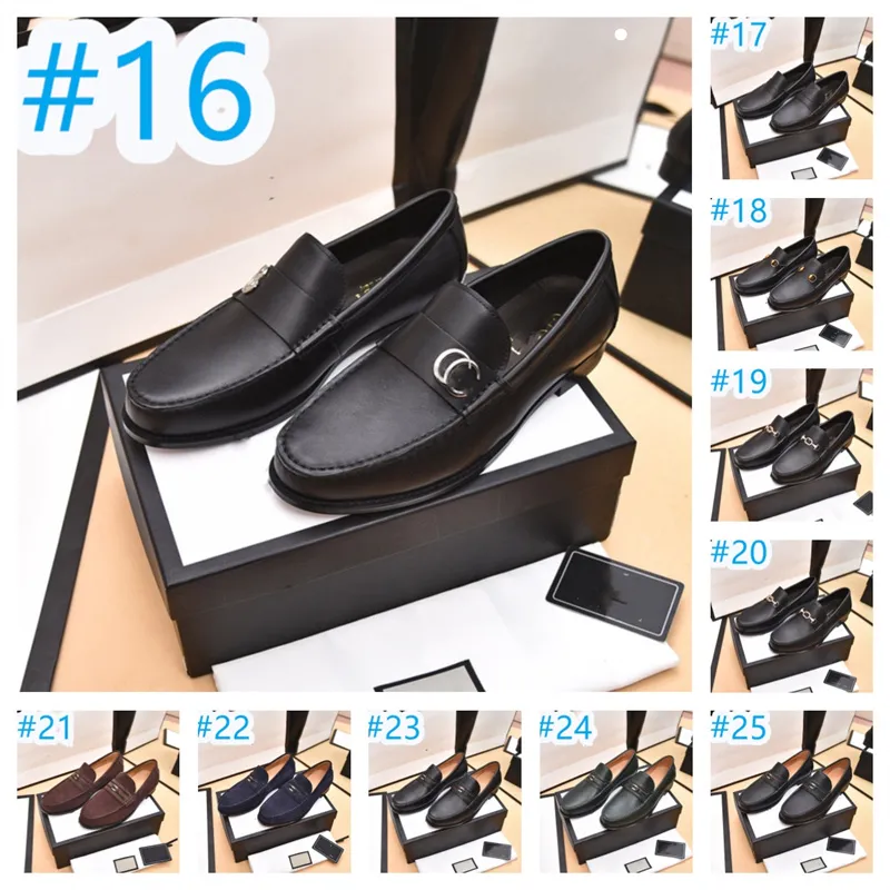 28 Modello Mocassini da uomo in pelle Designer di lusso Primavera Estate Mocassini Uomo Mocassino in pelle scamosciata Scarpe casual Uomo Scarpe basse Scarpe da guida leggere