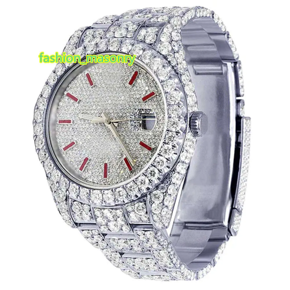 Marque VVS moissanite montre mécanique hommes luxe glacé moissanite montres