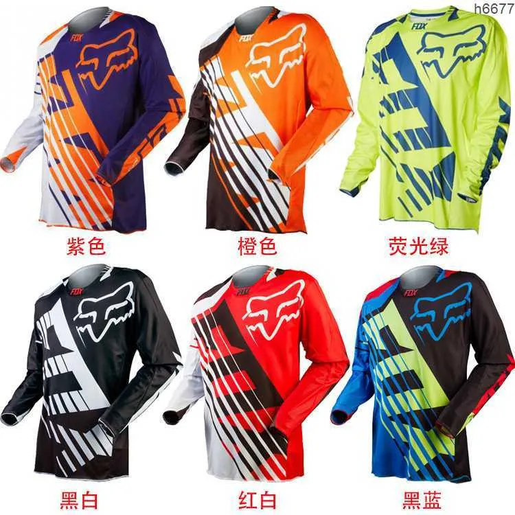 Men's T-shirts Foxx Speed Descent Cycling Suit Mountain Bike Long Sleeved Top Men's Summer Off Road Motorcycle Racing Suit