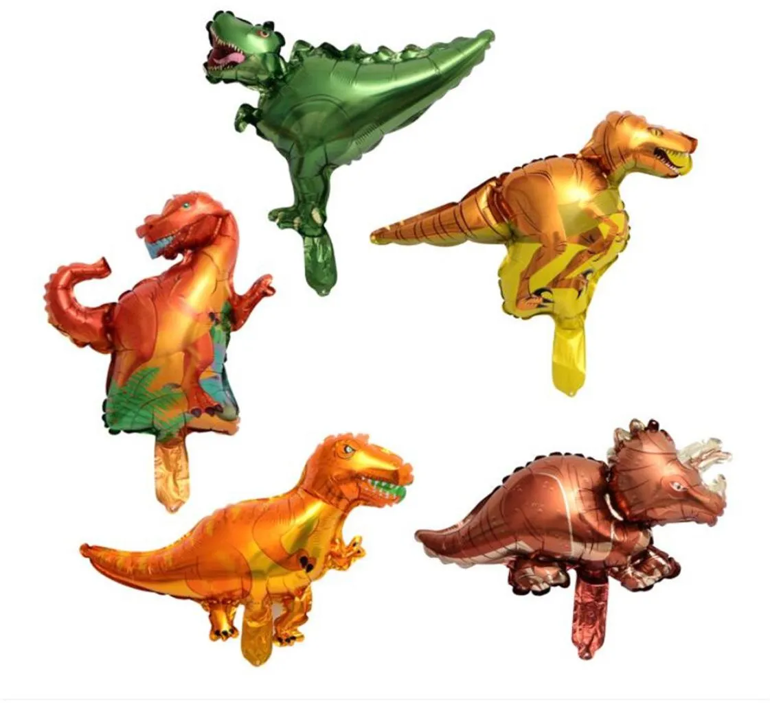 Nuovo festoso 4D Walking Dinosaur palloncino Palloncini Foil Ragazzi Palloncini animali Bambini Dinosauro Festa di compleanno Jurassic World Decor B2726214