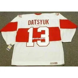 New Jerseys Mens Pavel Datsyuk 1920`s Ccm Vintage Retro Hockey Jersey Vintage Long Sleeves