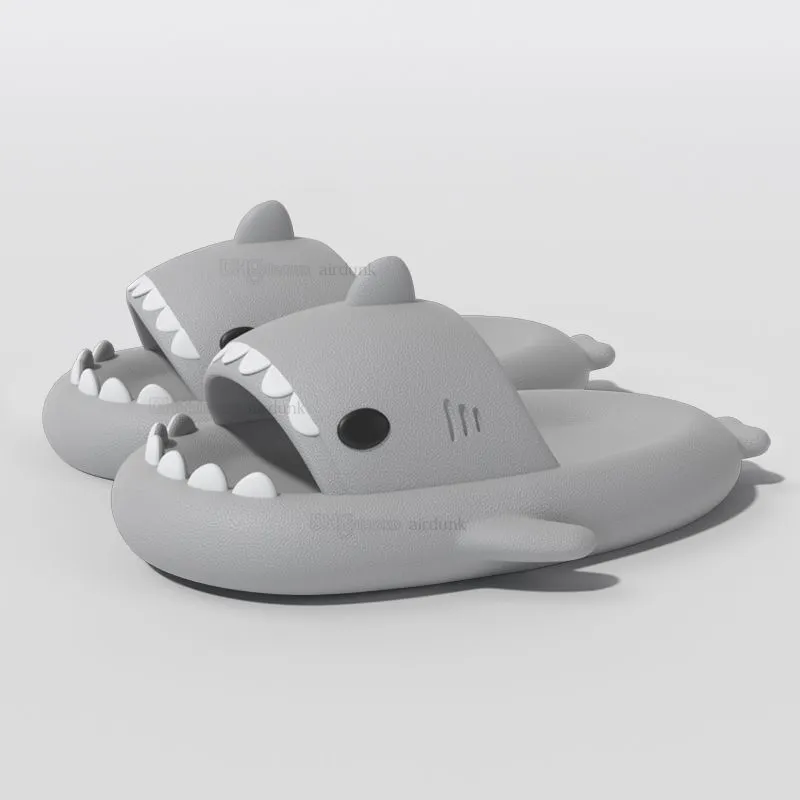 صيف المنزل نساء shark slippers مضادة للانكسيد إيفا ألوان صلبة زوجين للآباء في الهواء الطلق بارد داخلي الأسرة أحذية مضحكة e9se#