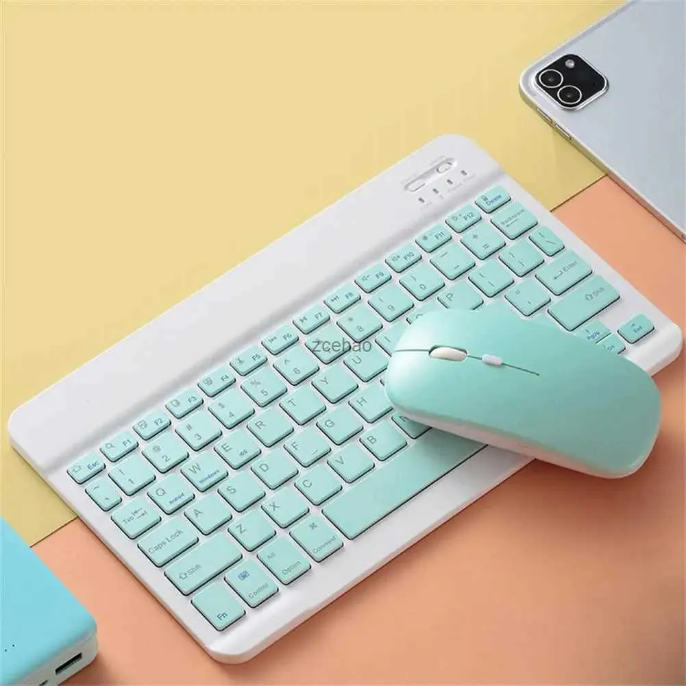 Claviers Clavier et souris sans fil compatibles Bluetooth, rechargeables, pour tablette Android Ios Windows, Mini clavier KitL240105