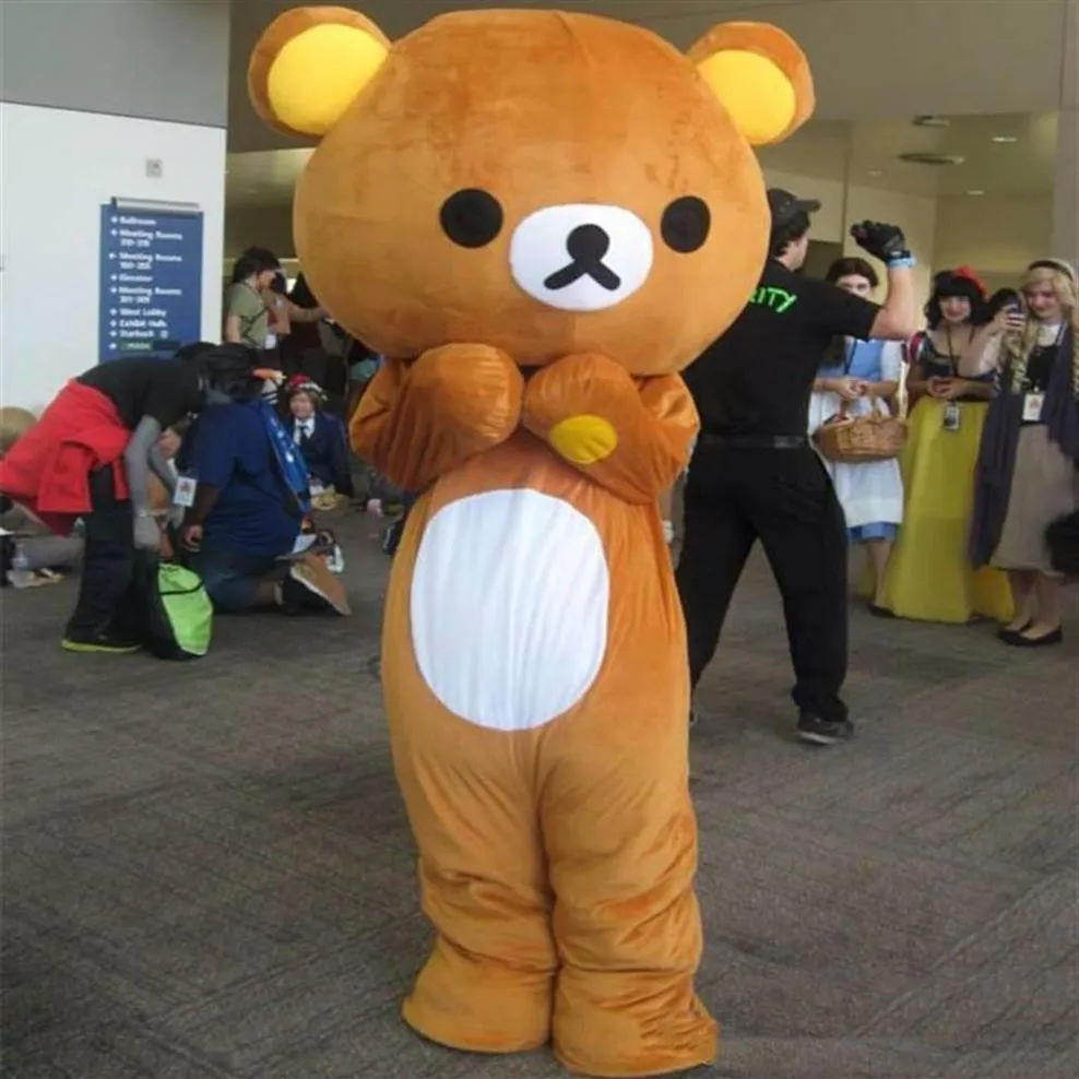 2019 Janpan Rilakkuma Bearマスコットコスチューム大人サイズのベア漫画コスチューム高品質のハロウィーンパーティー1823