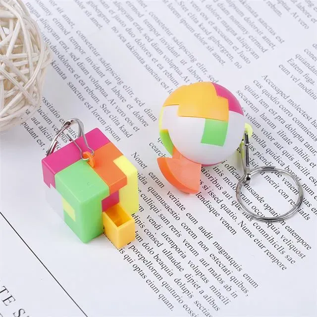 Kids 3D Puzzle Toys Creative Cube Rainbow Football Square Key Chain Colorful Educational Learning Toys For Children Gift