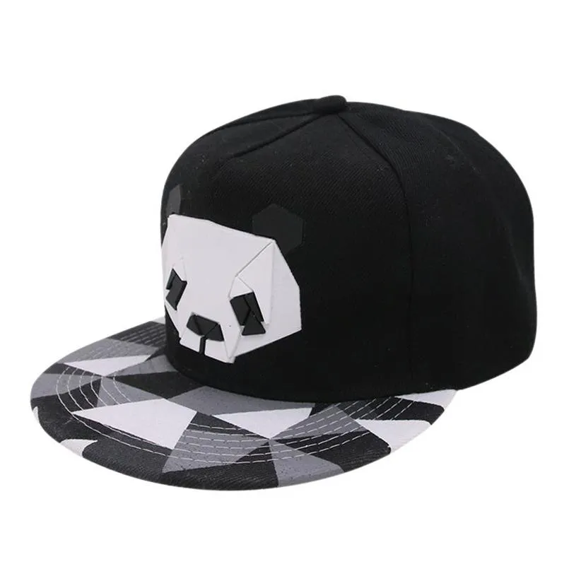 2018 Cartoon Panda Justerbar baseballmössor Snapback Casquette Hats för ungdomsmän Kvinnor Dana Cap Hip Hop Sun Bone Hat242m