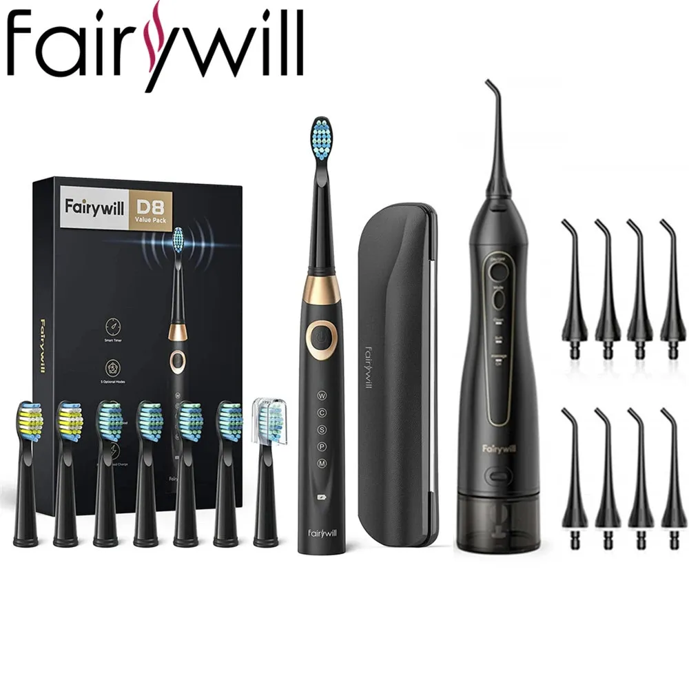 Fairywill 300ml Smart Portable Oral Irrigator USB Rechargeable Dental Water Flosser Jet Irrigator Dental Teeth Cleaner 3 Modes 240108