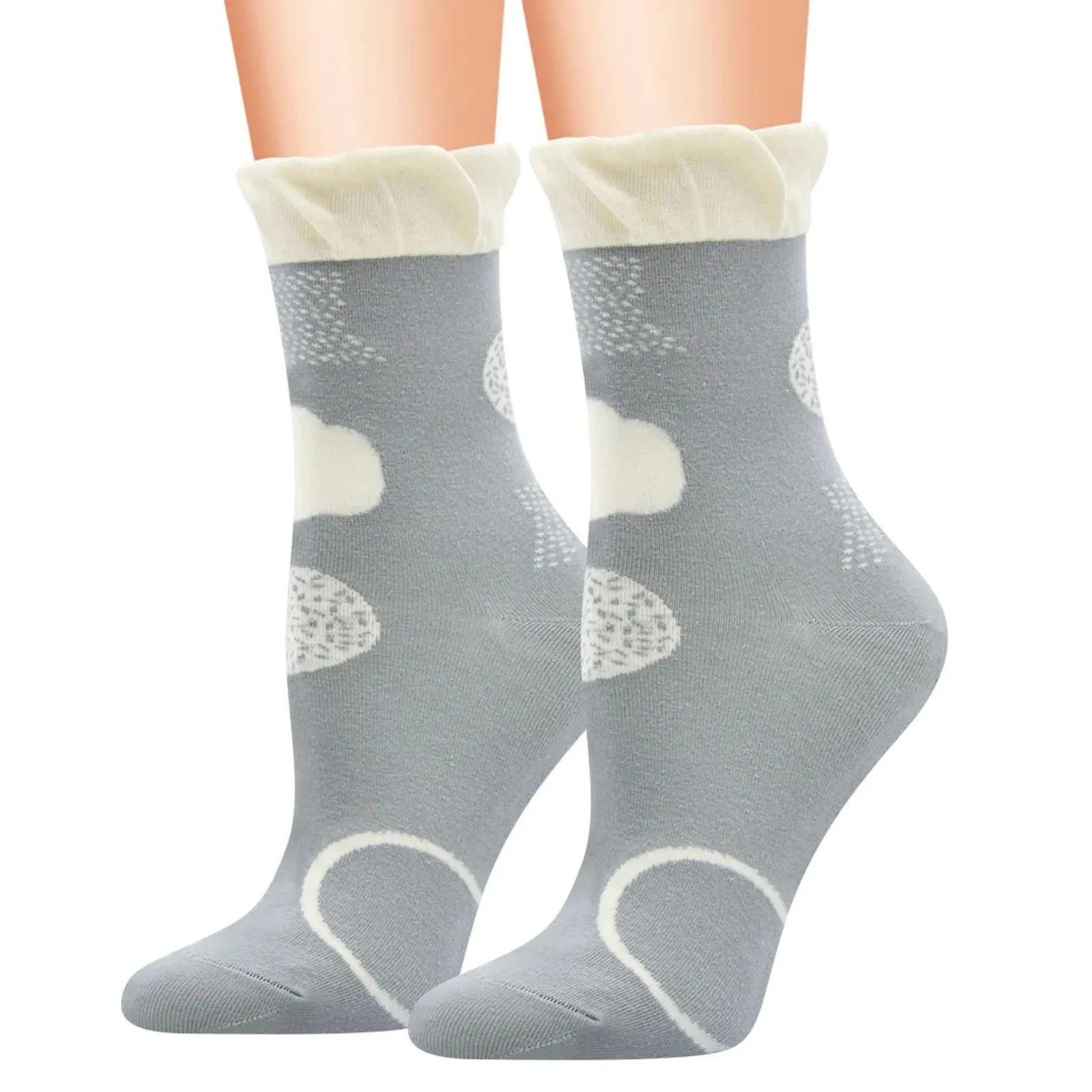 12 Paar Set Baumwollmuster Damensocken Lässige süße Damenbekleidung Söckchen Weiche Harajuku Bodensocken Weibliche Wintersocken 240109