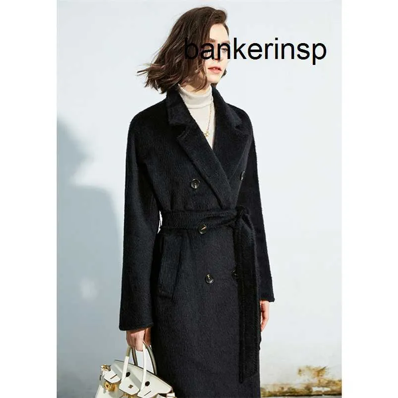 Luxury Coat Maxmaras 101801 Pure Wool Coat Högkvalitativ lyx 40 Suli Sheep Camel Wool 60 Wool Coat Women's Autumn and Winter förtjockade långa homeqiws