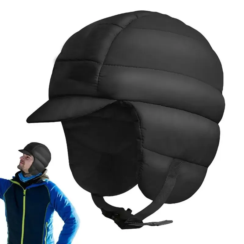 Cappelli in piumino da uomo caldo paraorecchie da sci ultra leggero impermeabile berretto in pile antivento 240108