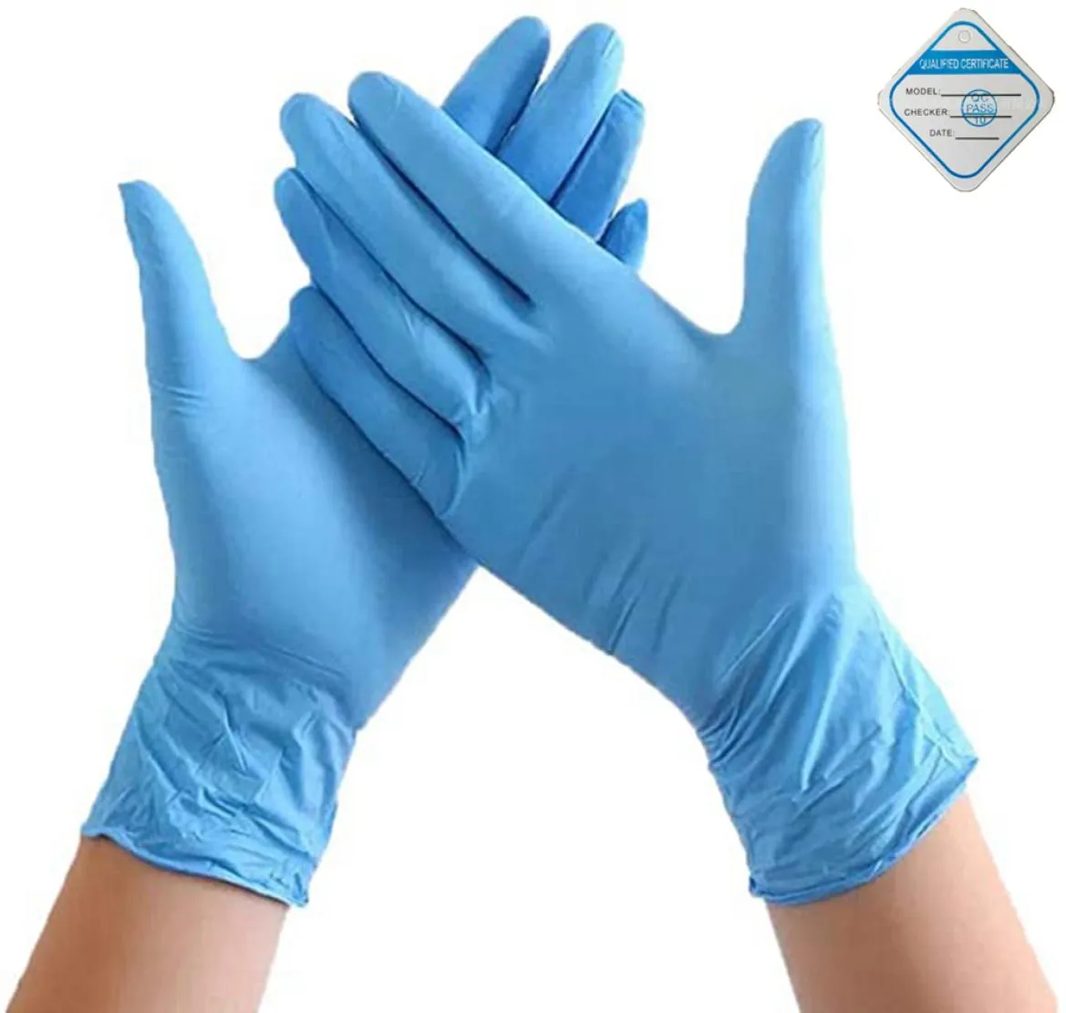 100pcs Box Nitrile Rubber Comfortable Disposable One time Nitrile Gloves Exam Gloves Powder Gloves Light Blue3655142