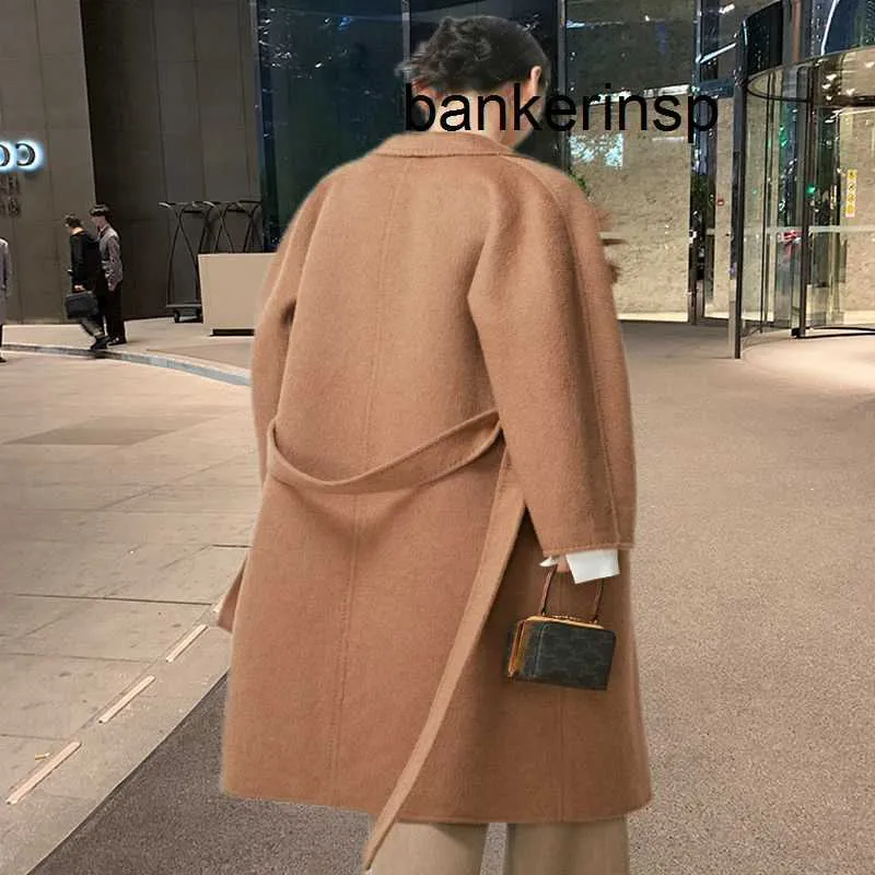 Luxury Coat Maxmaras 101801 Pure laine manteau Max Original 100% chameau polaire luxe Grade 801 revers épaissi manteau léger luxe ample longueur moyenne