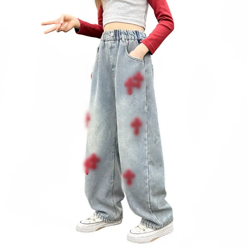 パンツ Tinytinydoors y Pants - Flower Wildflower Jeans For Girls: Denim Flower Pants, Straight