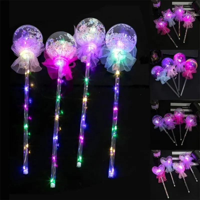 Varas de luz led bobo balão festa decoração forma estrela piscando brilho varinhas mágicas para aniversário festa de casamento decoração ll