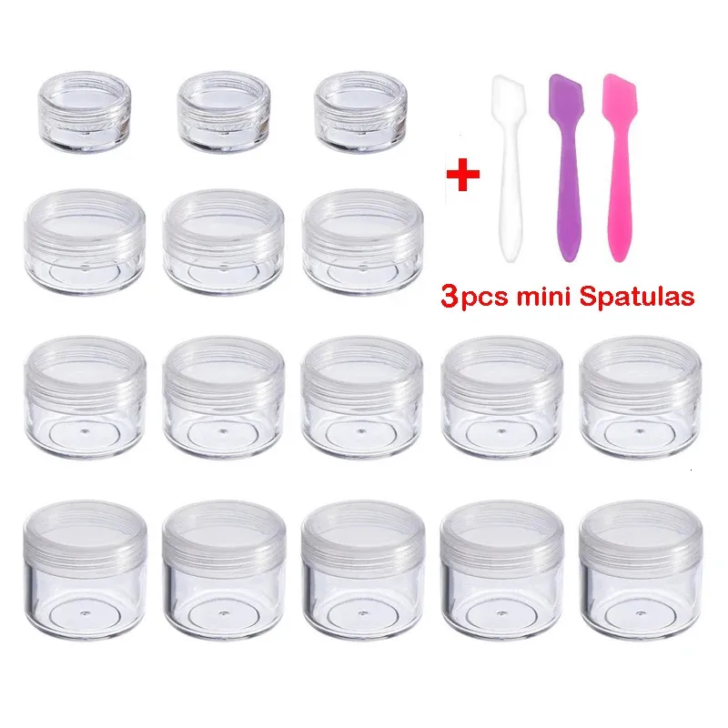 50100 peças 2g 3g 5g 10g 15g 20g frasco de creme cosmético de plástico vazio amostra transparente pote de maquiagem sombra para os olhos recipiente de bálsamo labial 240108