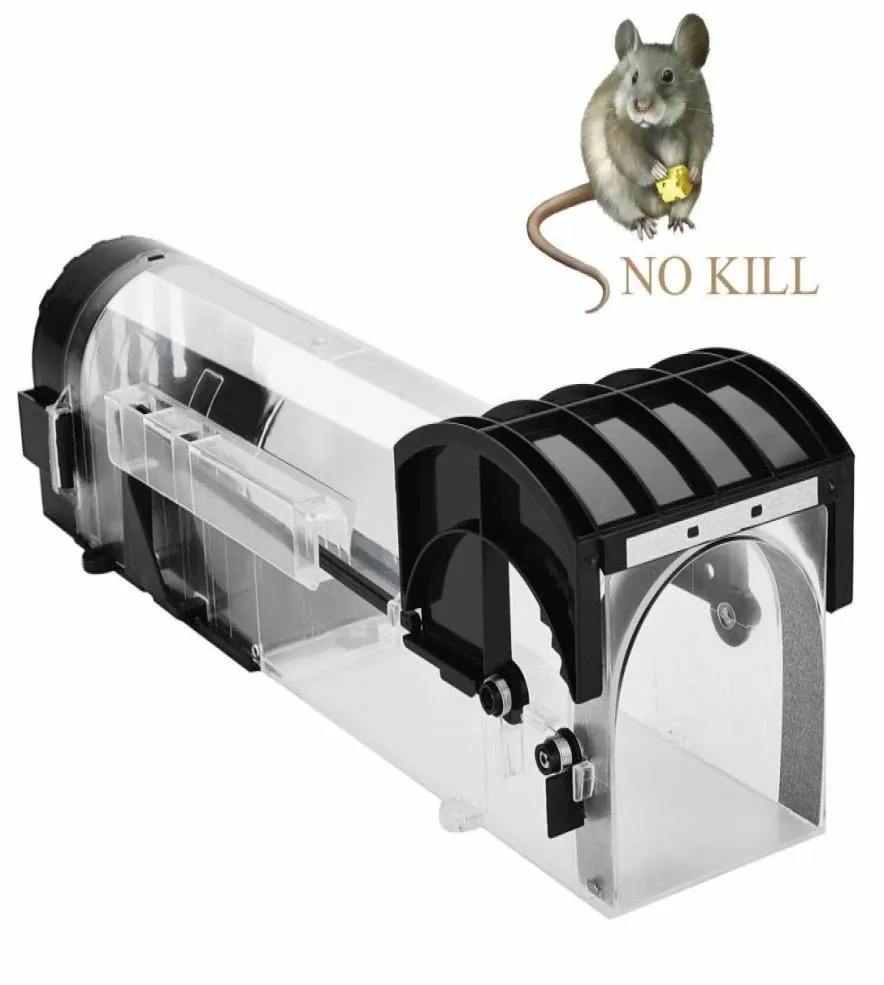 Trappola per topi intelligente riutilizzabile Plastica trasparente umana Smart No Kill Roditori Catcher Topi Ratto Trappola viva per interni ed esterni Controllo dei parassiti3130954