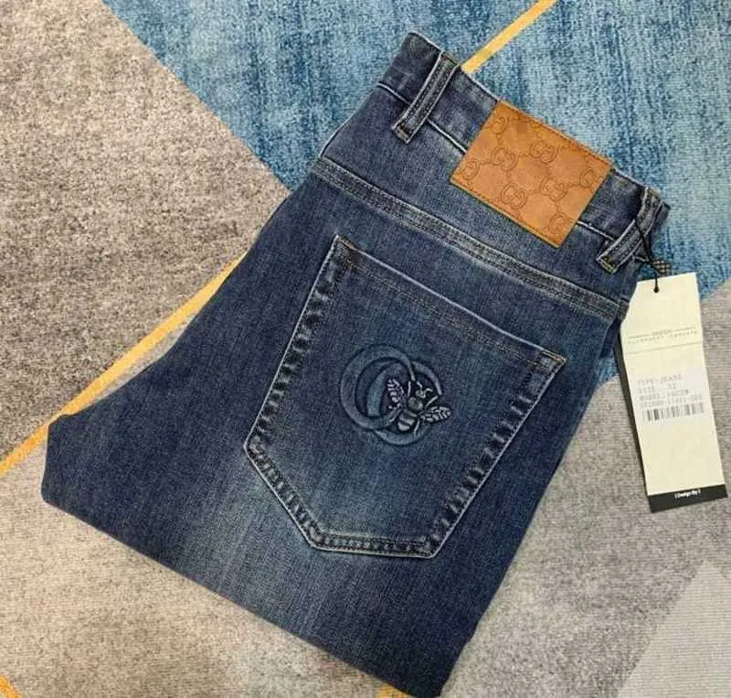 Jeans pour hommes Designer 2022 Haut de gamme Automne et hiver Pantalon en denim décontracté Lâche StraightJPN6 FHF7