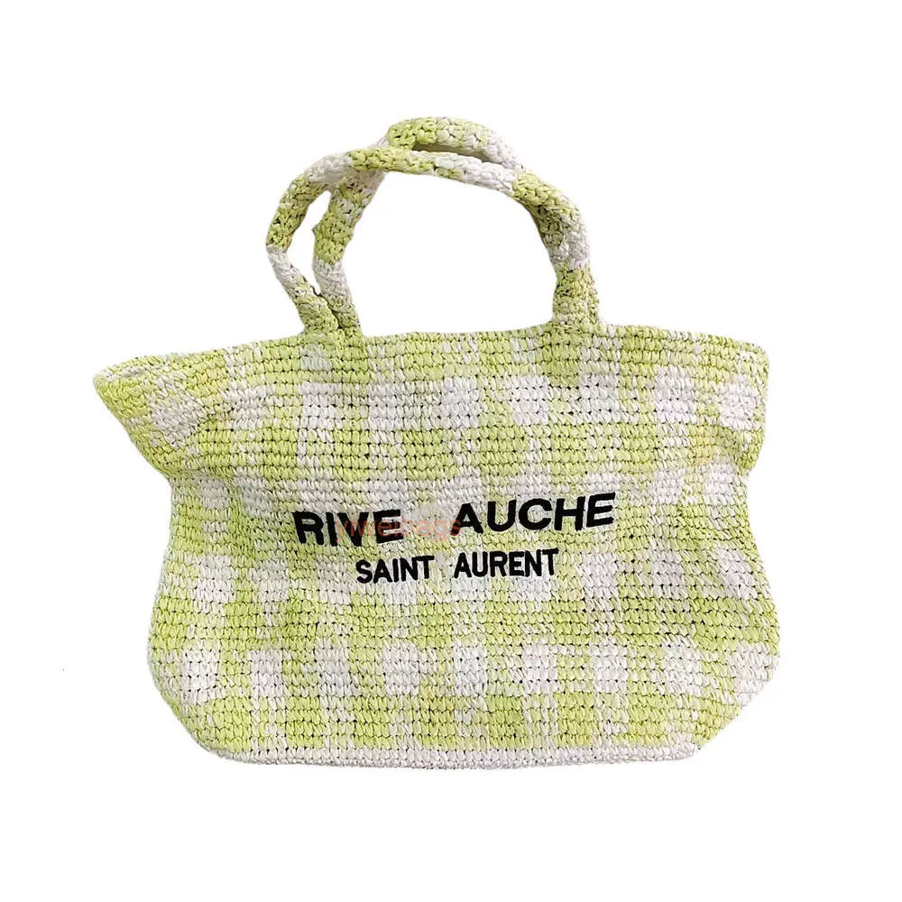 Designer -Tasche Rive Gauche Frühling Sommer gewebter Tasche Mode Häkel Yslet Handtasche große Kapazität YSLSe Fotografie Urlaub Einkaufstasche Stroh gewebter Tasche