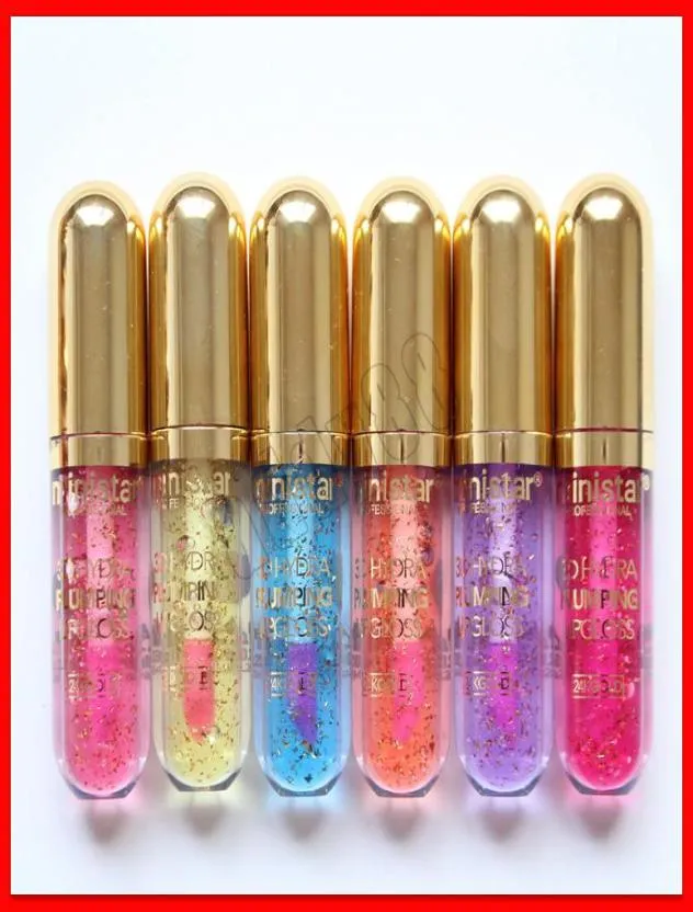 maquillage brillant à lèvres Plumper ministar 6 couleurs paillettes brillant à lèvres pulpeux 24K paillettes dorées 3D hydra brillant à lèvres repulpant clair progressif lo6268277